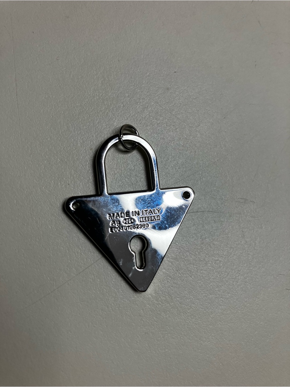 Prada stamped Black Triangle Lock Charm/ Pendant - Prada Milano - Picture 3 of 4